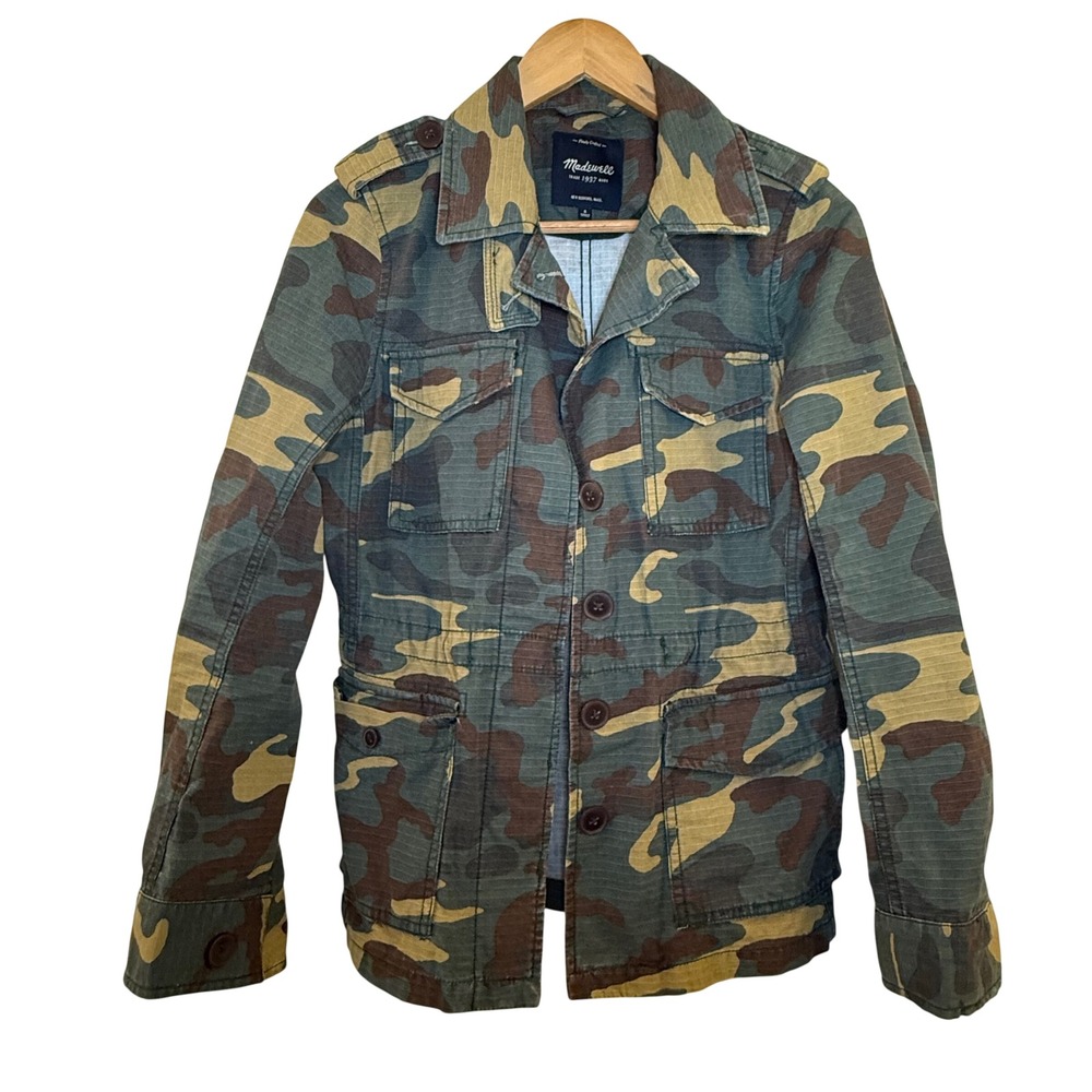 Madewell Field Jacket Women Small‎ Camo Excellent Military Utility Ripstop A1299